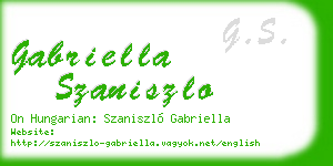 gabriella szaniszlo business card